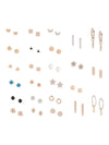 Gold Tone Studs & Hoops Earrings Set for Women, 25 Smart Casual Pairs