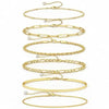 Gold Plated Bracelet Set for Women, Rope Figaro Paperclip Snake Herringbone