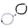 Stylish Couple Bracelets for Women & Men, Black & White Onyx