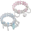 2Pcs Bracelet for Girls Stylish, Crystal Fish Tail and Moon Bracelets, Cute