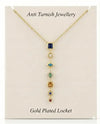 Anti-Tarnish Pendant Necklace for Women, 7-Stone Multi-Color