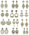 Antique Gold Plated Oxidized Earrings Combo for Women & Girls, 12 Pairs