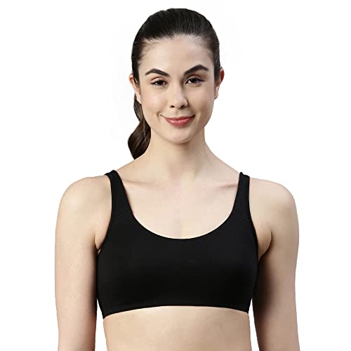 Low Impact Bra - Non-Padded, Wirefree & High Coverage Black