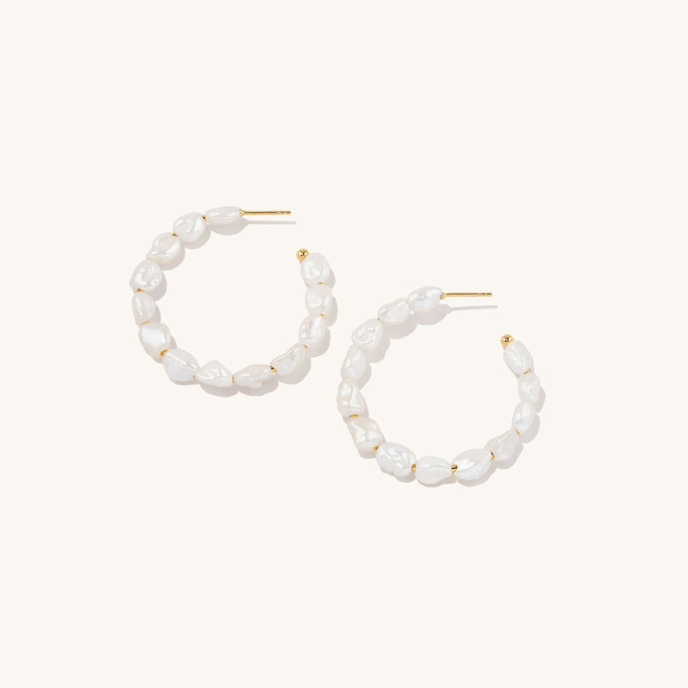 Pearl Hoop Earrings
