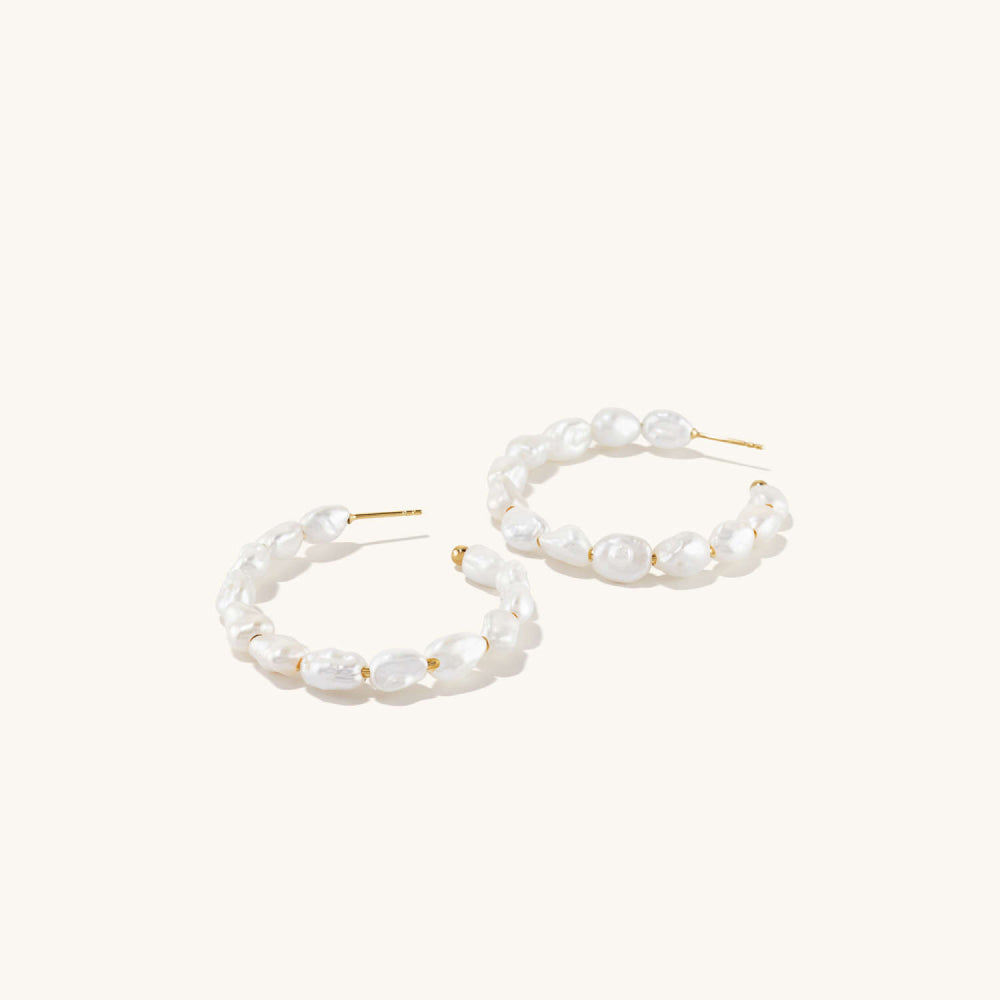 Pearl Hoop Earrings