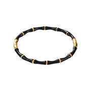 Black and Gold Bamboo Style Bracelet for Women and Girls, Lightweight - Jados Fashion