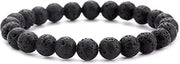 Black Lava Bracelet With Holes For Oil For Grounding Lava Stone For Women - Jados Fashion
