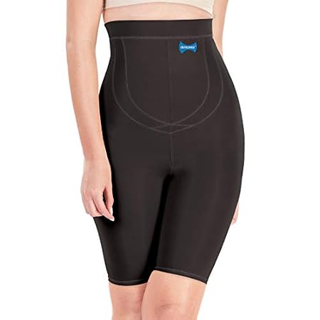 dermawear Women Cotton Blended Slim & Trim High Waist Tummy Tucker, Hip and Thigh Shapewear (HW_Black_XXX-Large)
