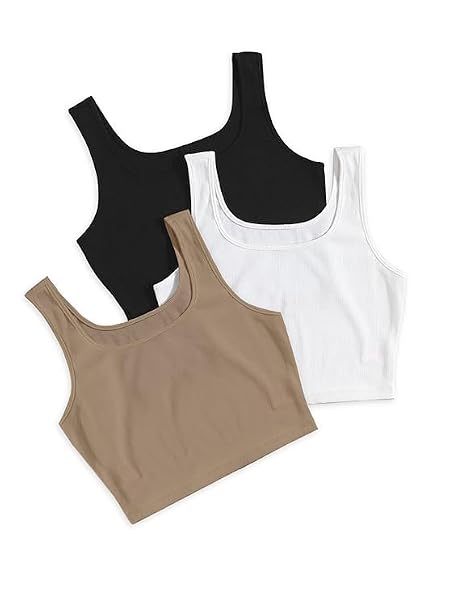 KERI PERRY Tops for Women Crop Top for Women's Tank Activewear Tee Sports Western Casual Cotton Camisole Pack of 3 Combo