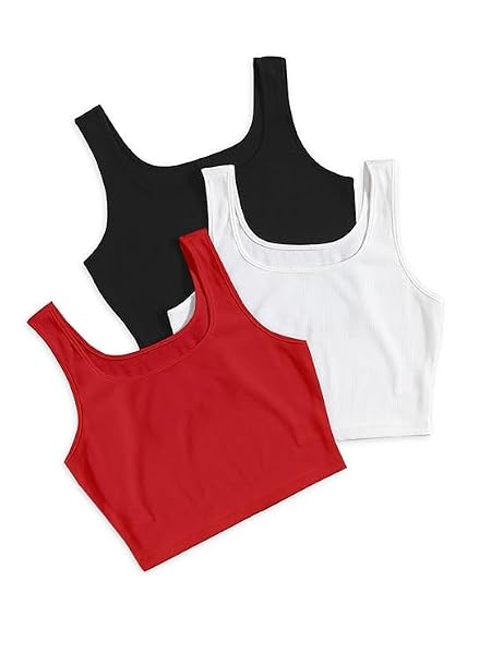 KERI PERRY Tops for Women Crop Top for Women's Tank Activewear Tee Sports Western Casual Cotton Camisole Pack of 3 Combo