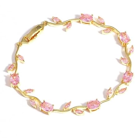 finistra® Tulip Bracelet for Women Stylish | Gold Plated Crystal Floral Jewellery | Adjustable Chain for Women & Girls Stylish | Elegant Tulip Bracelet for Women, Party & Daily Wear Accessory