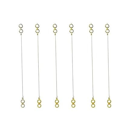 ACCESSHER Gold Plated Invisible Transparent Stretchable Flexible and Adjustable Lightweighted Elastic Heavy Earrings Support Ear Chains for Women and Girls (Pack of 6)