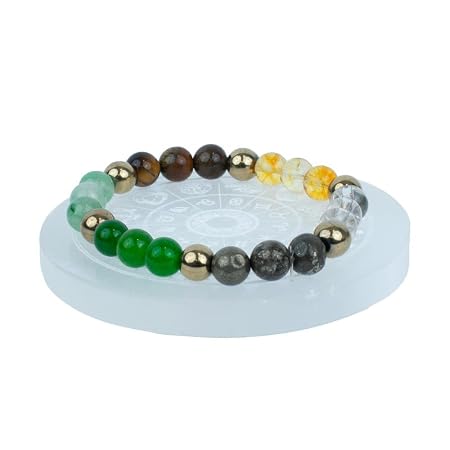 Astrotalk Sampurn Dhan Combo | Dhan Yog Bracelet with Selenite Plate | Manifest Wealth with Citrine, Jade, Tiger Eye & Pyrite Stone | Bracelet for Man & Woman | Gift Items for Women & Men
