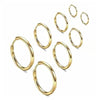 Gold Stainless Steel Hoop Earrings for Women & Men, 4 Pairs