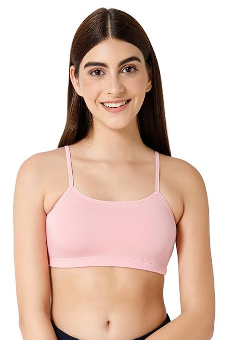 INTIMACY LINGERIE Bra for Women | Medium Coverage Slip on Bra Slim Strap Stretch Cotton Non Padded Wireless Slip on Bras for Women Beginners Bra- BB01