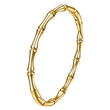 MEENAZ Anti Tarnish Stainless Steel Bracelet for Women | Stylish Gold Bangle | One Size Fashion Wrist Band | Elegant Jewellery Gift for Girls & Ladies