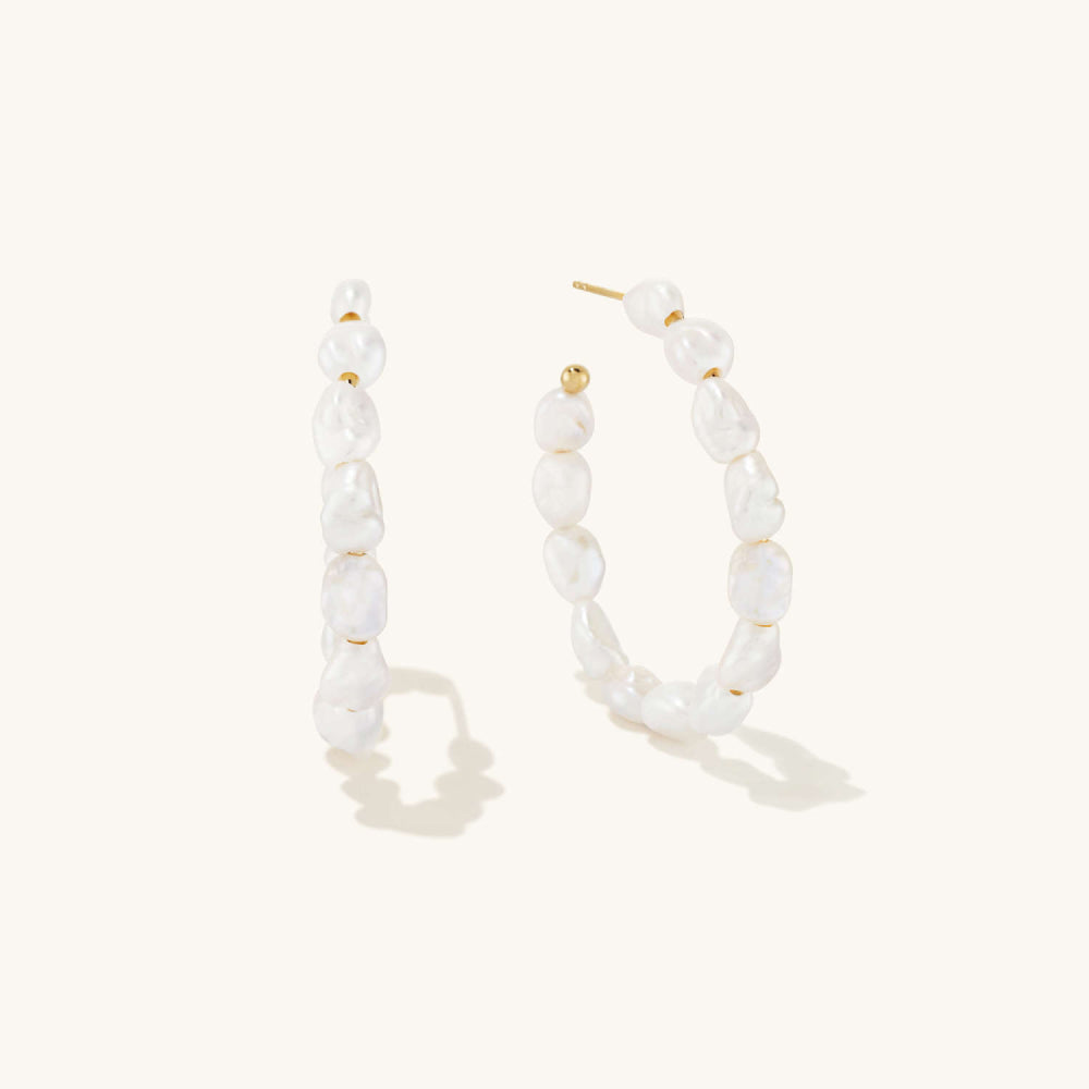 Pearl Hoop Earrings