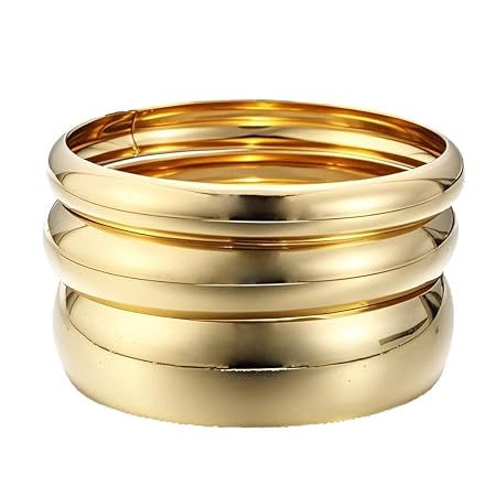 Shining Diva Fashion Set of 3 Gold Plated Latest Stylish Kada Bangle Cuff Bracelet for Women & Girls (16722b)