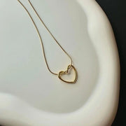 18K Gold Plated Heart Pendant Chain Necklace for Women & Girls | Anti Tarnish Stainless Steel Minimal Love Locket Stylish Everyday Wear Jewellery Valentine, Anniversary Birthday G - Jados Fashion
