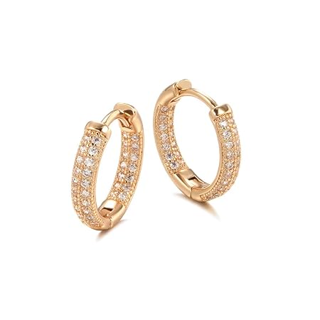 Shining Diva Fashion 18k Rose Gold Plated Latest Fancy Stylish Copper Zircon Bali Earrings for Women and Girls (12838er) Valentine Gift for Girlfriend