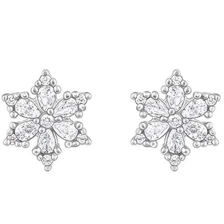 GIVA 925 Silver Flowery Snowflake Studs| studs to Gift Women & Girls | With Certificate of Authenticity and 925 Stamp | 6 Months Warranty*
