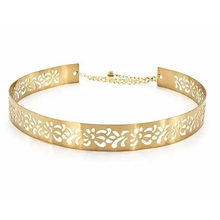 Jewellery Celebrity Inspired Adjustable Metal Plate Type Golden Kamarband - Jados Fashion