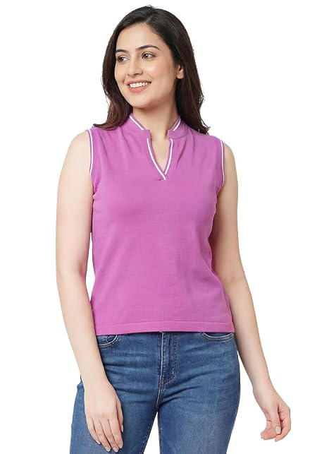 Wear Your Opinion Sleeveless Tops for Women Western Trendy | Womens T Shirt (Large, Lavender)