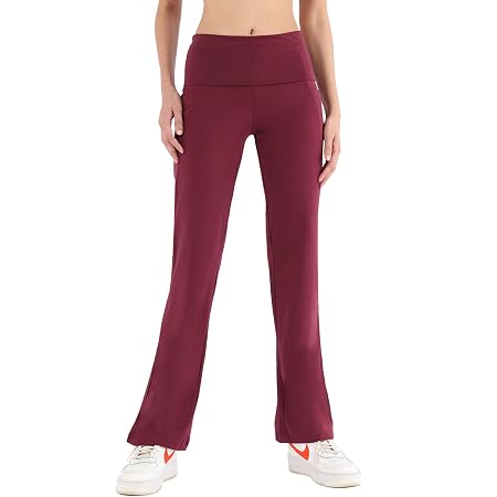 NITE FLITE Women Yoga Pant (Sangria Wine)