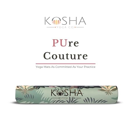 Extra Thick Premium Designer Yoga Mat For Men & Women - 6.5mm PUre Couture mats by Kosha Yoga Co. (Garden Of Eden)