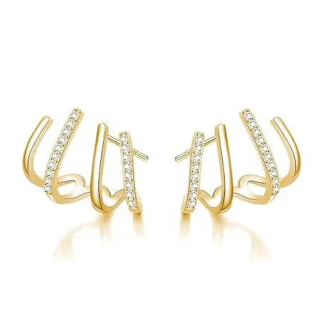 Claw Studs Earrings for Women - Dainty Gold Helix Earrings - Jados Fashion