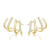 Dainty Gold Claw Stud Earrings for Women, Minimal Helix Style