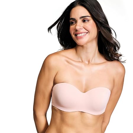 NYKD (NYB027 Padded & Wired Ultimate Multiway Strapless Bra for Women | Anti Slip Bra with Seamless Neckline & Soft Detachable Straps - Pink (38D)