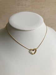 18K Gold Plated Heart Pendant Chain Necklace for Women & Girls | Anti Tarnish Stainless Steel Minimal Love Locket Stylish Everyday Wear Jewellery Valentine, Anniversary Birthday G - Jados Fashion