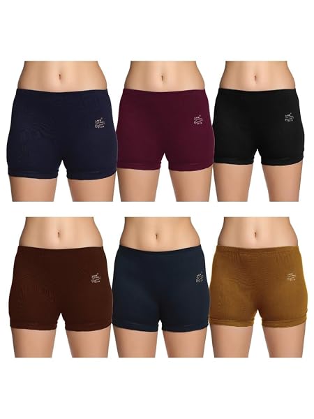 Lux Karishma Bloomer Plain Women's 100% Pure Cotton Bloomer - Soft, Comfortable, and Skin-Friendly(Pack of 6)(Color mayvary-95cm)
