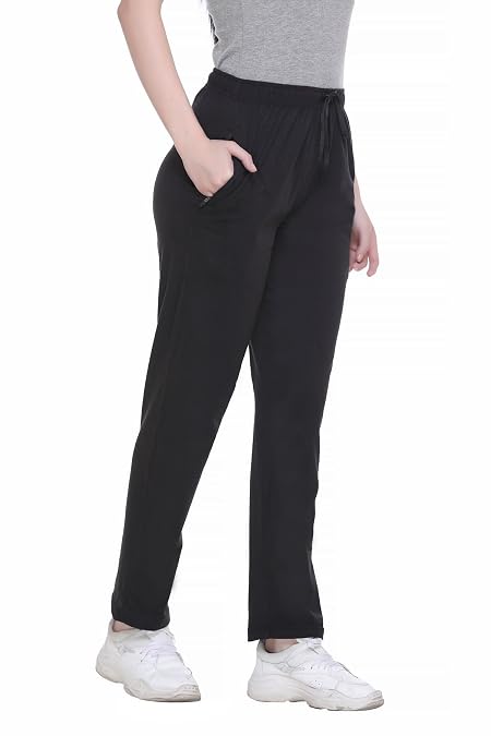 CUPID Women Relaxed Fit Cotton Lounge Pants, Comfortable Track Pant, Lower, Sports Trouser, Joggers n Daily Gym Wear for Ladies_Mauve_XL