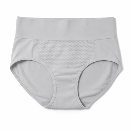 Cool & Comfee Women's High-Waisted Briefs, Full Back Coverage, Smoothing Comfort Undies with Cotton Crotch (in, Alpha, M, Regular, 1, Grey)