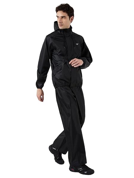 Wildcraft HYPADRY™ Men Classic Solid Rain Cheater Suit (43139) (2XL, Black)