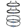 Handmade Nazariya Evil Eye Bracelet, 6mm Charms Black Thread, Adjustable