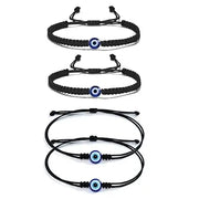 Handmade Nazariya 6 mm Evil Eye Charms Black Thread Bracelet Adjustable for - Jados Fashion