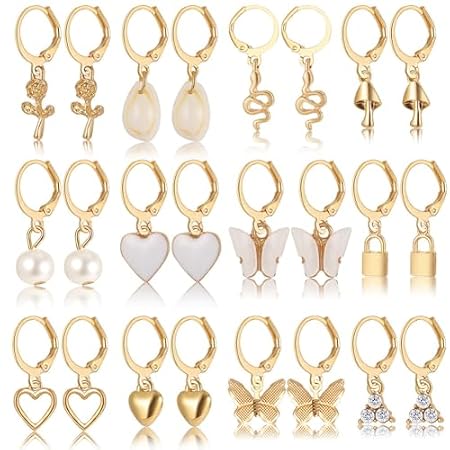 Shining Diva Fashion 12 Pairs Combo Set Latest Stylish Drop Earrings for Women and Girls (15859er)