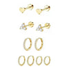 Hypoallergenic Gold Earrings Set for Women & Girls, 5 Pairs Surgical Steel