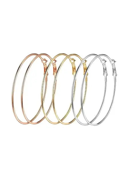 Hoop Earrings for Women | Big Hoops Bali Combo of 3 Pairs Earrings for - Jados Fashion
