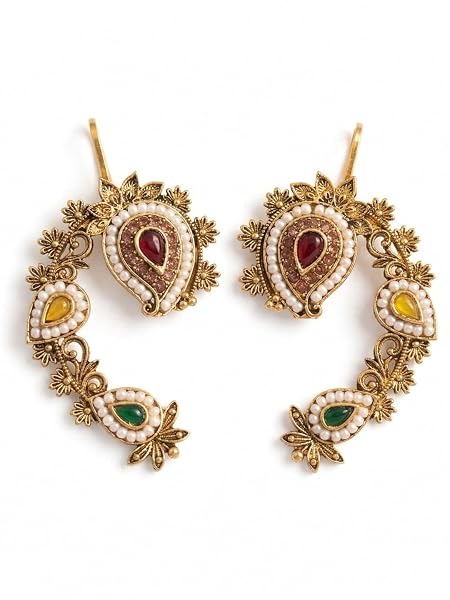Traditional Gold Plated Ear Cuff Earrings| Ethinic Cuff Earrings | Wedding