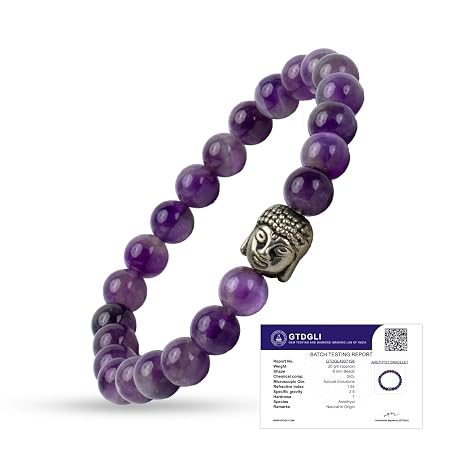 Astrotalk Amethyst Bracelet | Healing Crystal for Calmness & Spiritual Growth | Bracelet for Man & Woman | Authenticity Amethyst Stone | Gift for Man & Woman