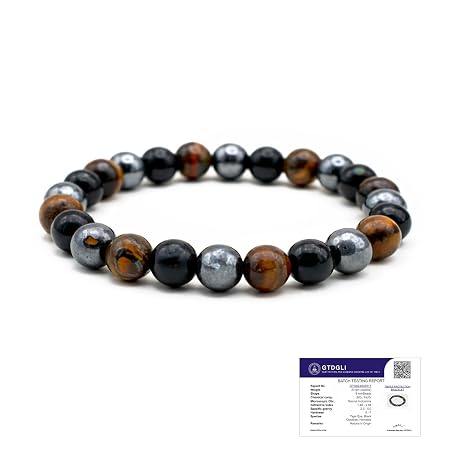 Astrotalk Triple Protection Bracelet | Shields Against Negativity & Enhances Strength | Black Obsidian, Hematite, Tiger Eye | Bracelet for Man & Woman | Gift for Man & Woman