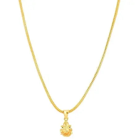 Handikraft Kottage Ganesh ji Pendant With One Gram Micro Gold Plated Brass - Jados Fashion