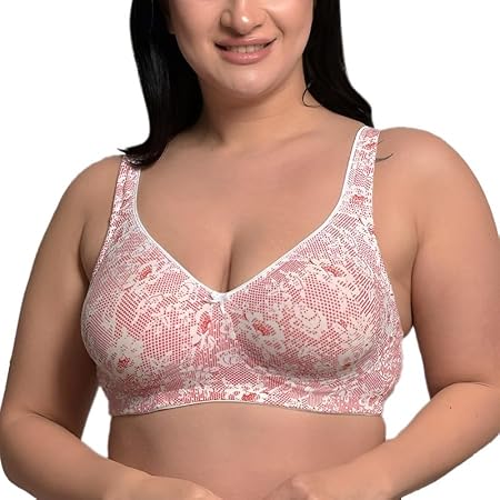 Inner Sense Bra Made with Organic Cotton and Bamboo I Plus Size Round Stitch Bra for Women with Double Layers I Wire Free Full Coverage Innerwear for Women Without Padding