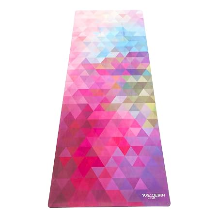 YOGA DESIGN LAB | Travel Yoga Mat | 2-in-1 Mat+Towel | Lightweight, Foldable, Eco Luxury | Ideal for Hot Yoga, Bikram, Pilates, Barre, Sweat | 1.5mm Thick | w/Carrying Strap! (Tribeca Sand,)