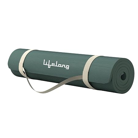 Lifelong LLYM71 Yoga mat for Women & Men EVA Material 4mm Anti-Slip Mat for Workout|Exercise Mat For Home Gym | Yoga Mat-For Gym-Workout and Yoga Exercise I Green