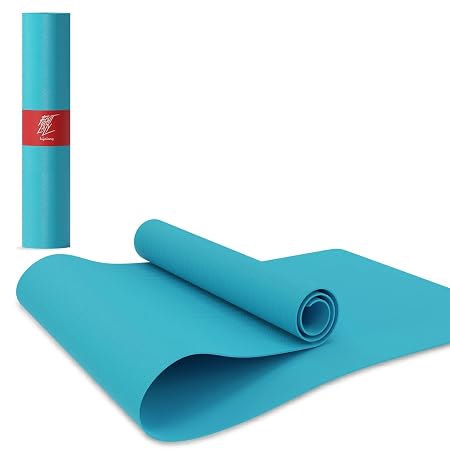 Lifelong LLYM96 Yoga mat for Women & Men EVA Material 6mm Anti-Slip Yoga-Mat with Strap for Gym Workout|Exercise Mat For Home Gym Workout and Yoga Exercise (6 Months Warranty) Sea Blue